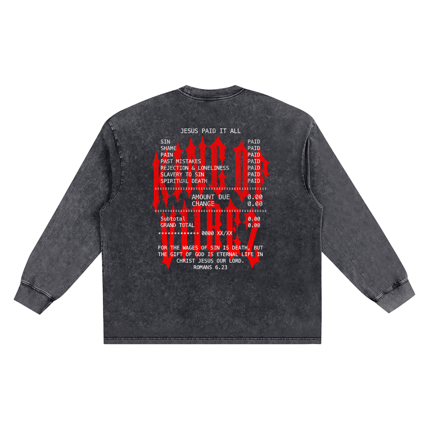 PAID IN FULL Snow Washed Frayed Edge T-Shirt