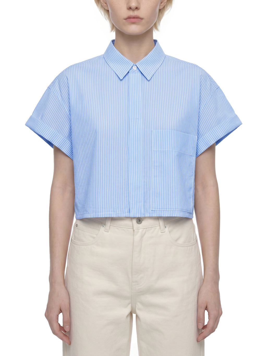 Women’s Striped Boxy Cropped Shirt