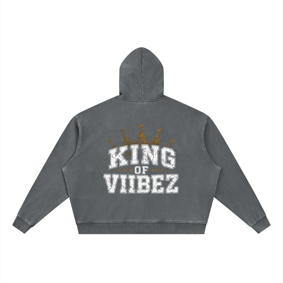 Vintage Wash Full Zip Boxy Hoodie