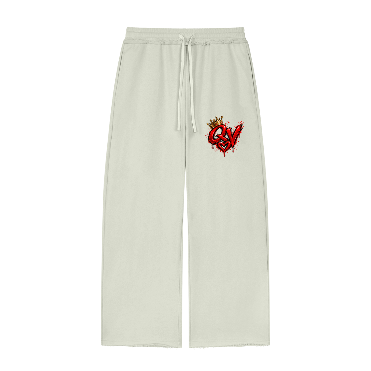 Women’s Wide Leg Raw Edge Sweatpants