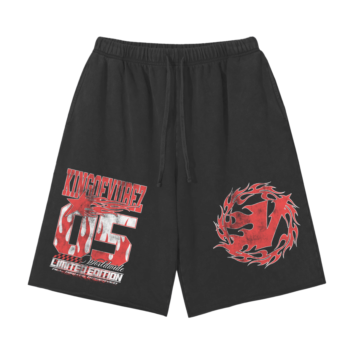 Snow Washed Raw Hem Shorts