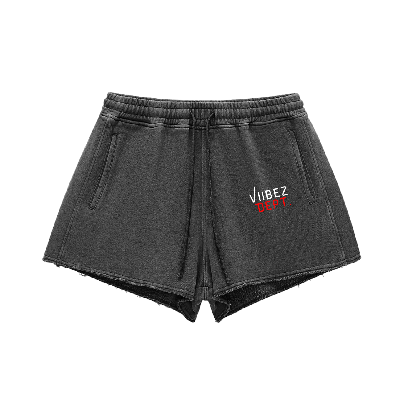 Women Snow Washed Raw Edge Shorts