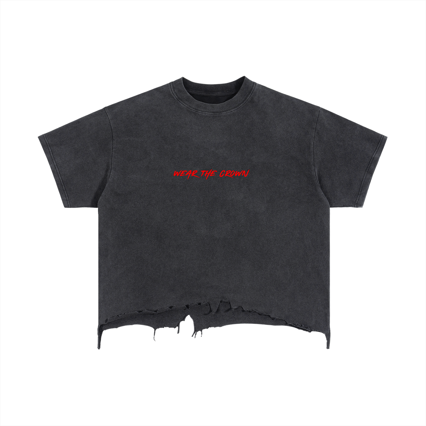 Vintage Wash Boxy Distressed Hem T-Shirt