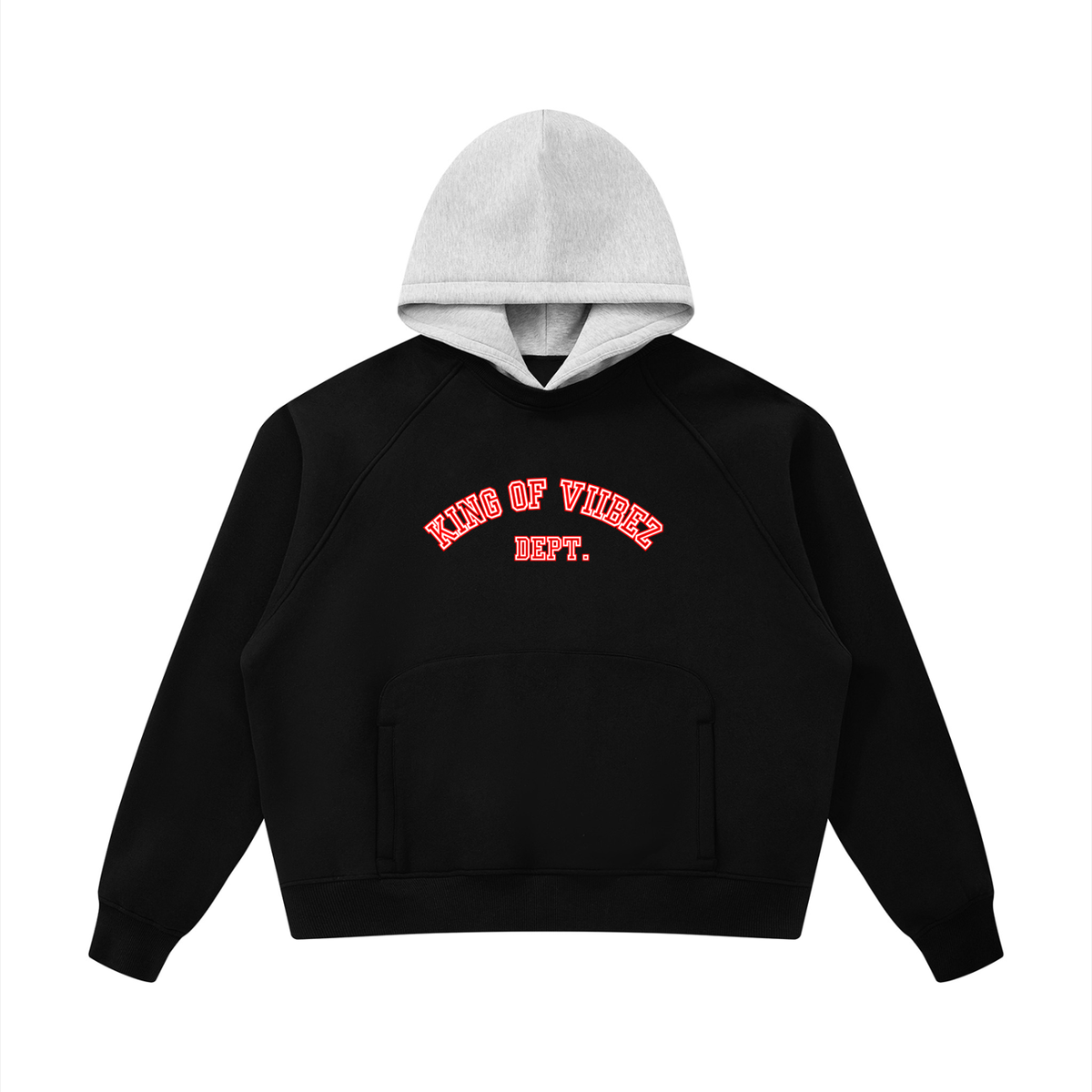 Raglan Color Block Hoodie & Solid Straight Leg Pants Set