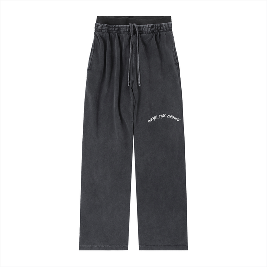 Women Vintage Washed Waist Pants