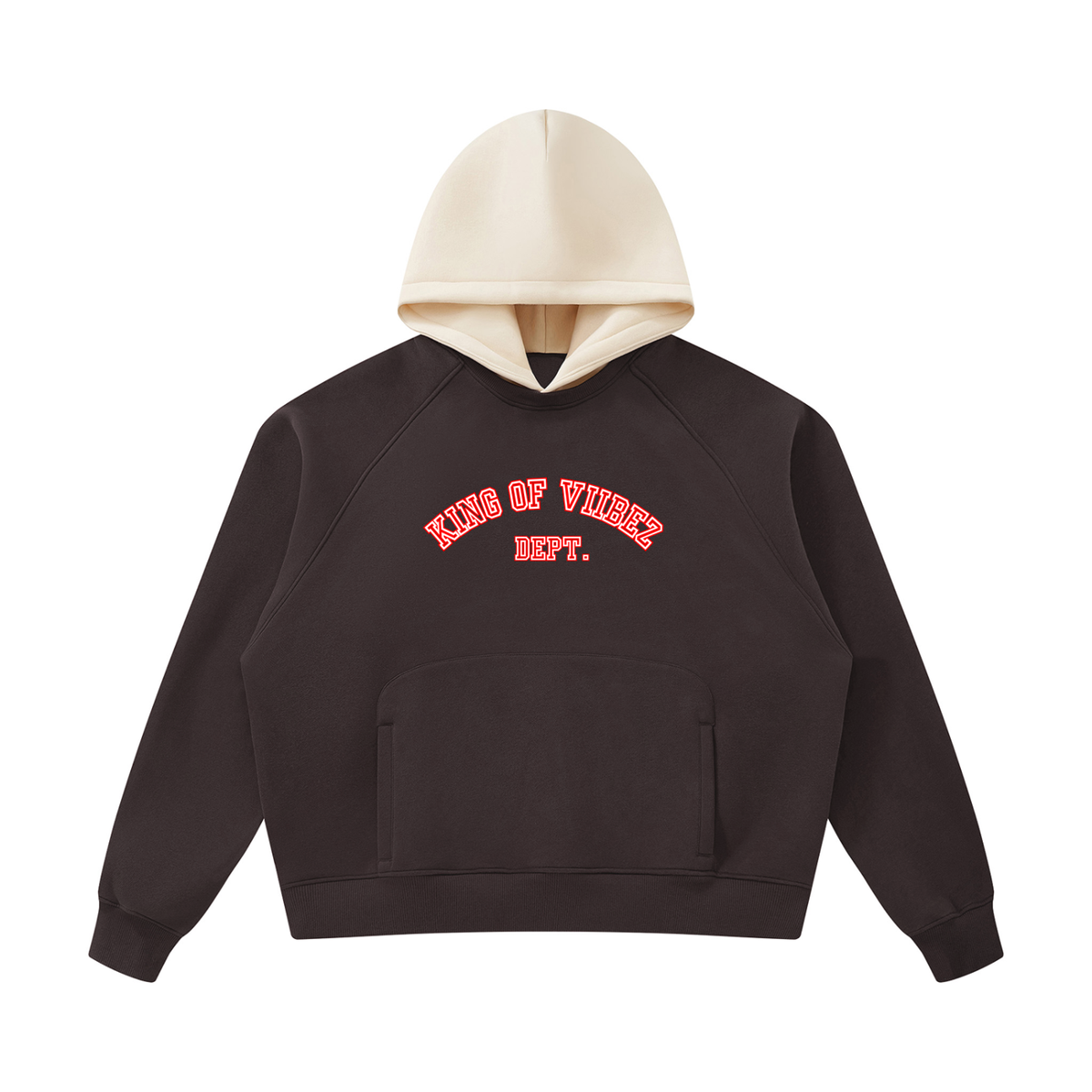 Raglan Color Block Hoodie & Solid Straight Leg Pants Set
