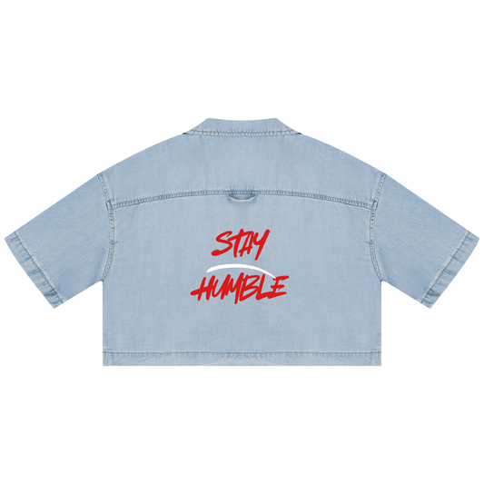 Women's Vintage Wash Boxy Cropped Shirt