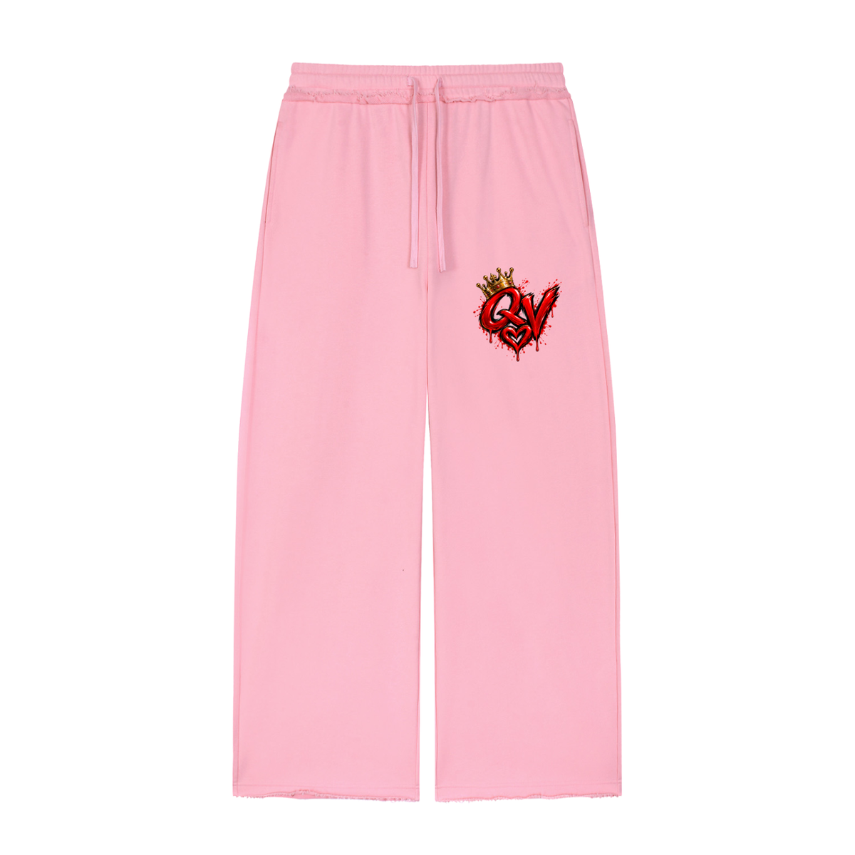 Women’s Wide Leg Raw Edge Sweatpants