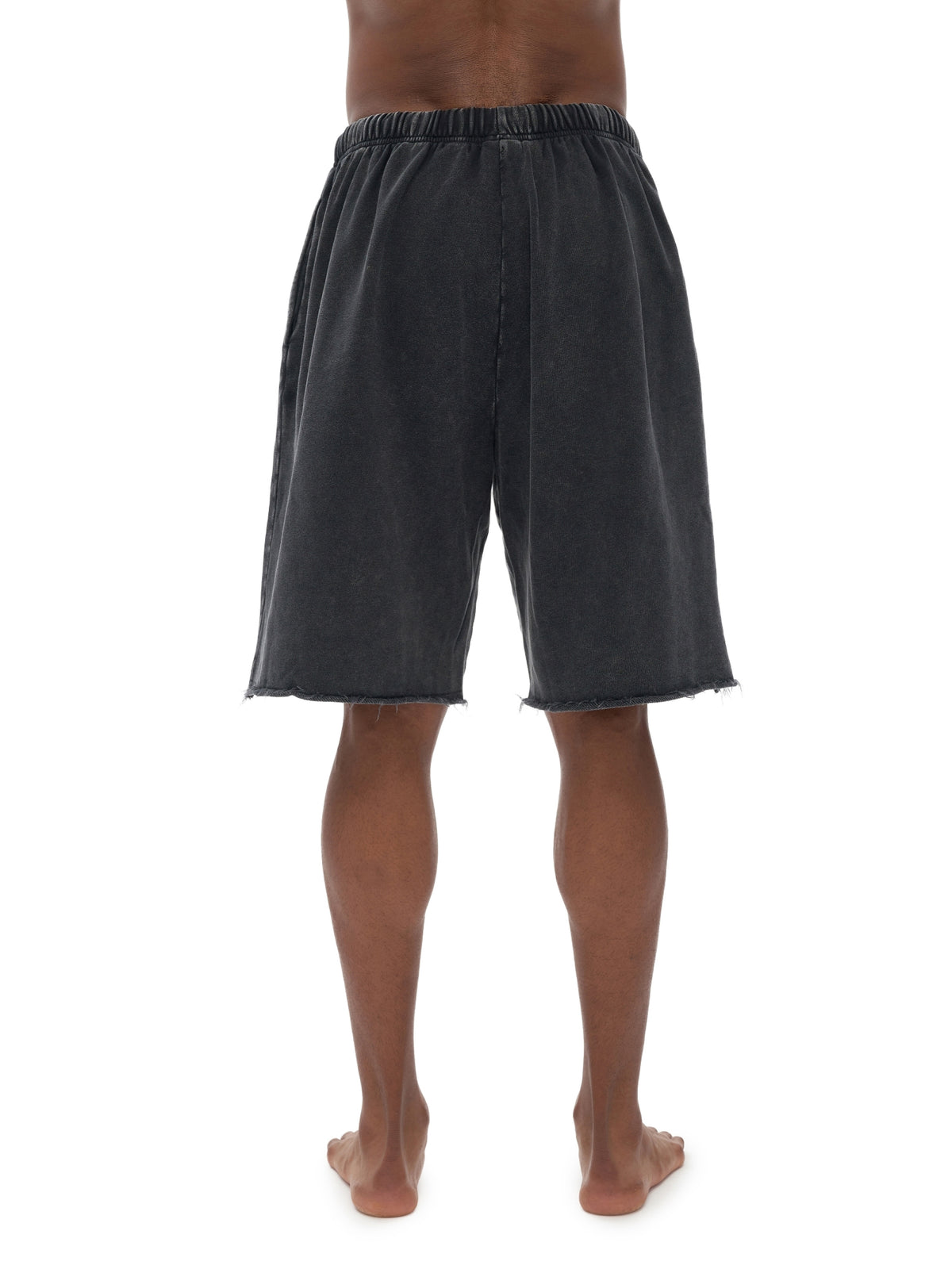 Snow Washed Raw Hem Shorts